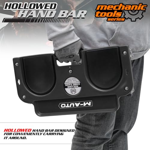 Image of M-AUTO Rolling Knee Creeper Durable Knee Pads with Full 360 Degree Turn Casters and Tool Tray, Garage Kneeling Pads on Swivel Castors for Home Workshop Auto Repairing Maintaining, Black