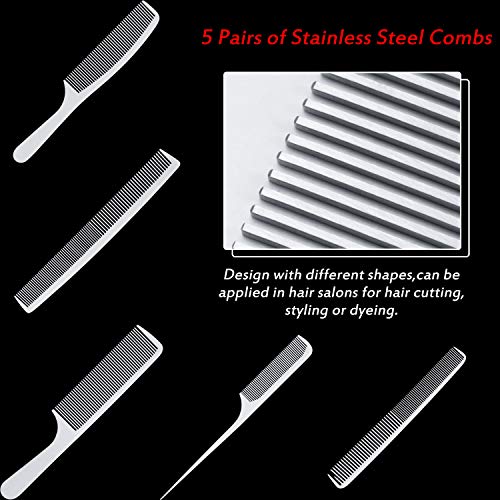 Set de 5 Peines de Metal para Barberos Acero Inoxidable miniatura 3