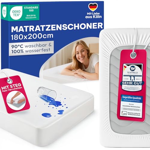 Blumtal Matratzenschoner 180x200cm - Matratzenschutz 180x200 cm wasserdicht - Oeko-TEX zertifizierter Matratzenschoner 180x200 wasserdicht - knisterfreier Schutz Matratze - Bettschoner 180x200 cm