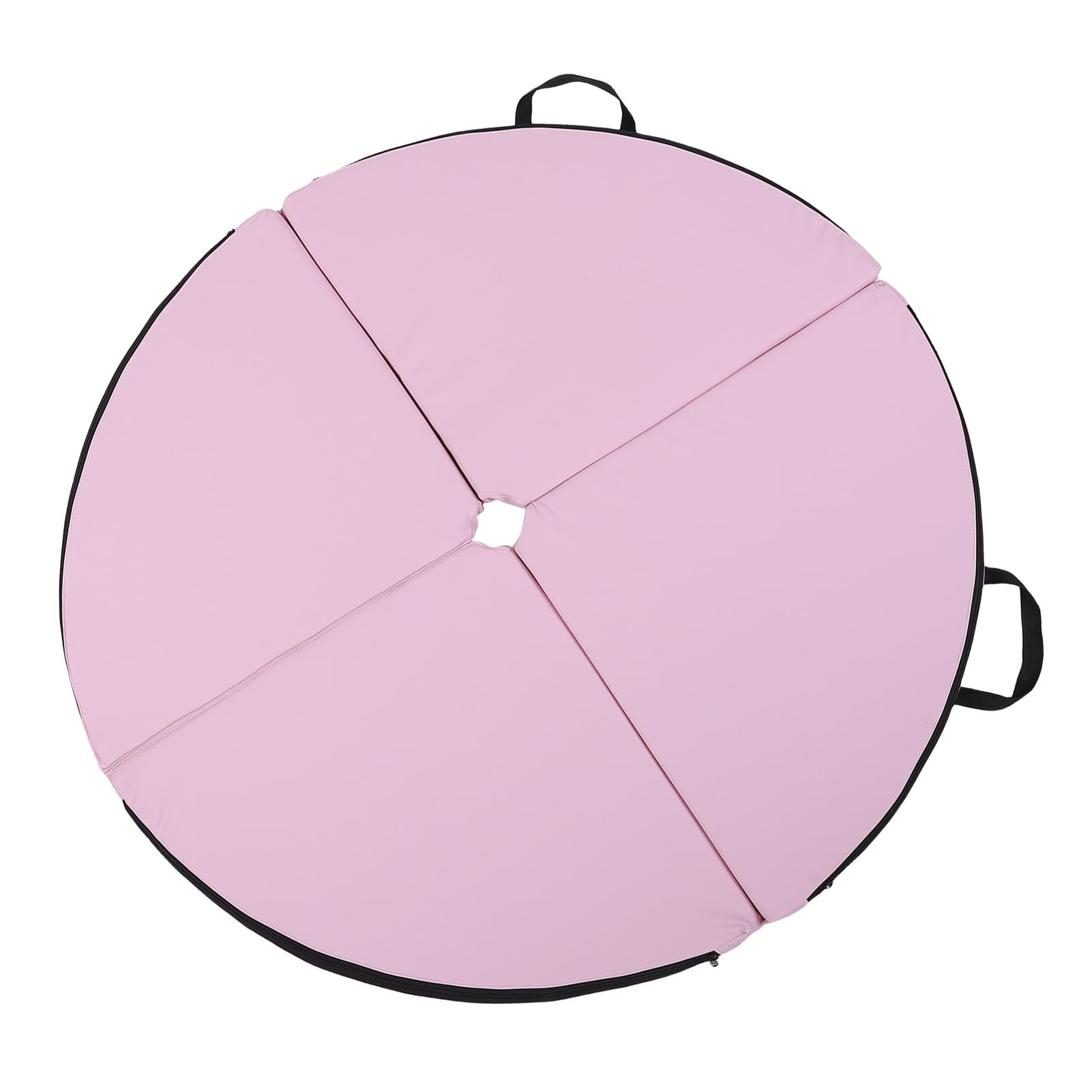 Rengue Mata Crash Pad do Tańca na Rurze 47-calowa, Okrągła, Składana Skóra PU o Grubości 4 Cm z Centralnym Otworem 8 Cm do ćwiczeń w Domowej Siłowni Fitness dla Początkujących