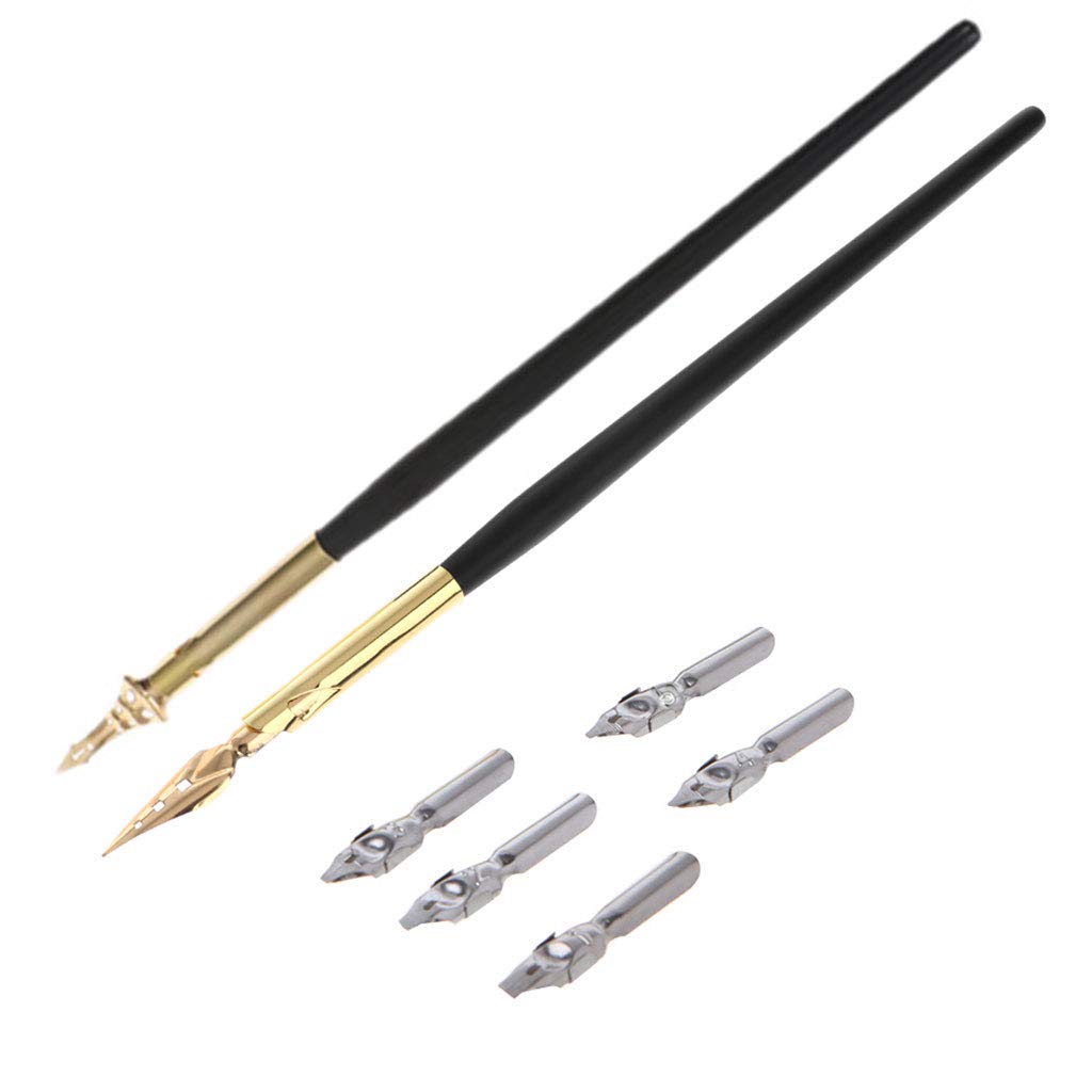 Liangjunjun Luxury Pen Calligraphy Drawing Dip Ink Nib Pen Set 5 Nibs Executive Fountain Pens Premium Gift