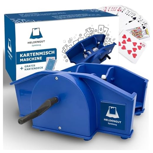 2 x Playing Cards Schwarze Wasserdichtes Pokerkarten Plastik Spielkarten aus PVC Profi Premium Spielkarten für Texas Holdem Poker - 1 Red & 1 Gold 7 HELDENGUT® geliebte Kartenmischmaschine Uno, Poker, Skip Bo & viele weitere Karten - Mischmaschine für die perfekte Mischpause - Kartenmischer manuell für Kinder, Erwachsene & Großeltern