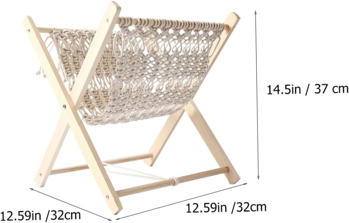 Cabilock Rustic Woven Magazine Rack Hand Woven Storage Shelf Multifunctional Book Stand for Spaces Versatile Organizer for Magazines Letters and More