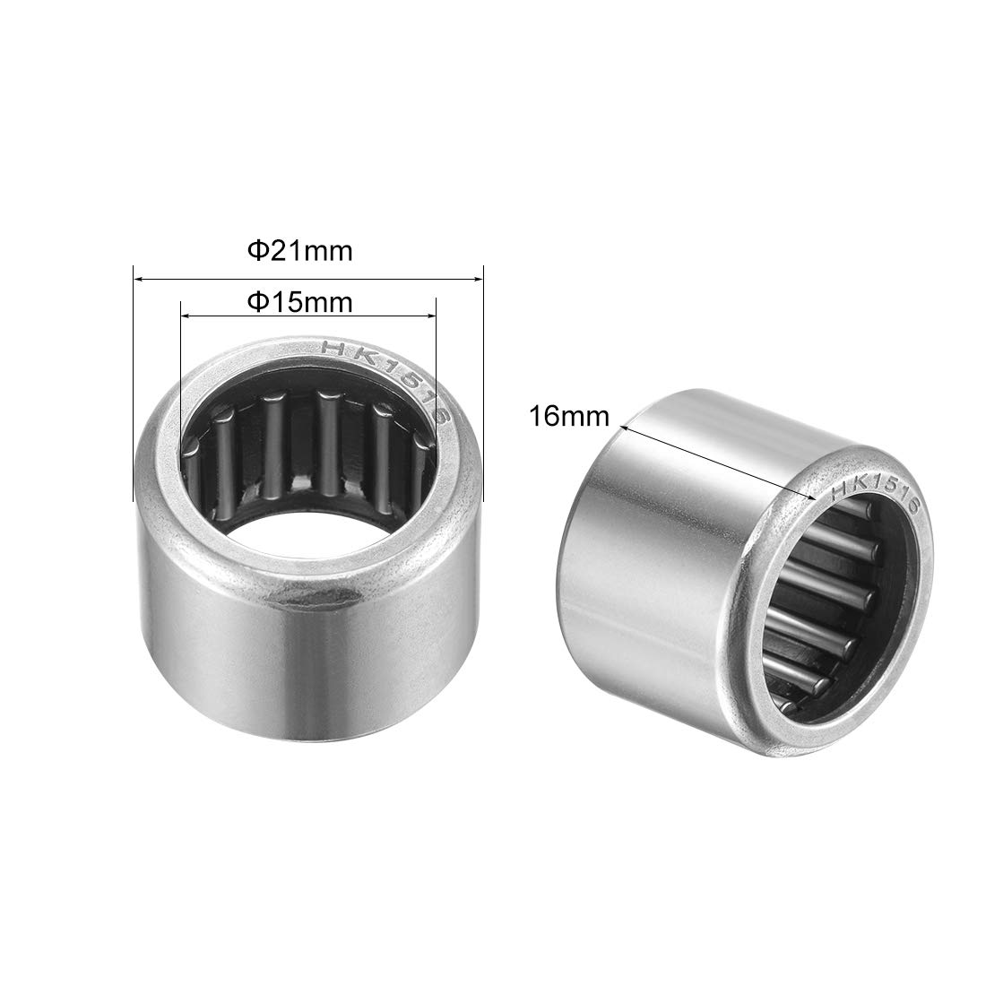 Be In Your Mind HK1516 Nadellager – 15 X 21 X 16 Mm, Chromstahl, 4 Stück, Presspassung, Hoch Belastbar Für Automobil & Industrie