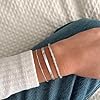 CASSIECA 3Pcs Sterling Silver Bracelets for Women - Layered Dainty Link Chain Adjustable Stackable Station Jewelry for Ladies and Girls #4