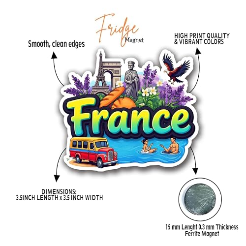 Image of France Fridge Magnet - Premium Engineered Wood Souvenir, Laser-Cut Decorative Magnetic Travel Gift, French Flag Design