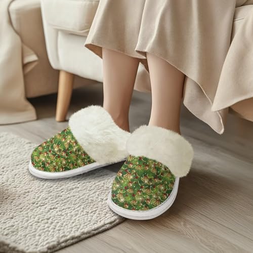 Winter Christmas Spa Slippers House Slippers Memory Foam Slippers Indoor Outdoor Home Shoes L for Men Woman3