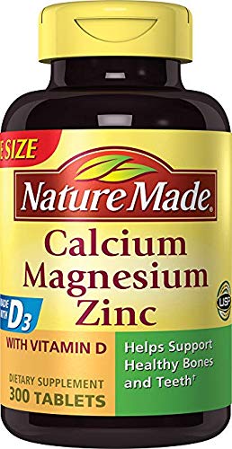 Nature Made Calcium, Magnesium & Zinc w. Vitamin D Tablets Value Size 300 Ct (2 Pack)