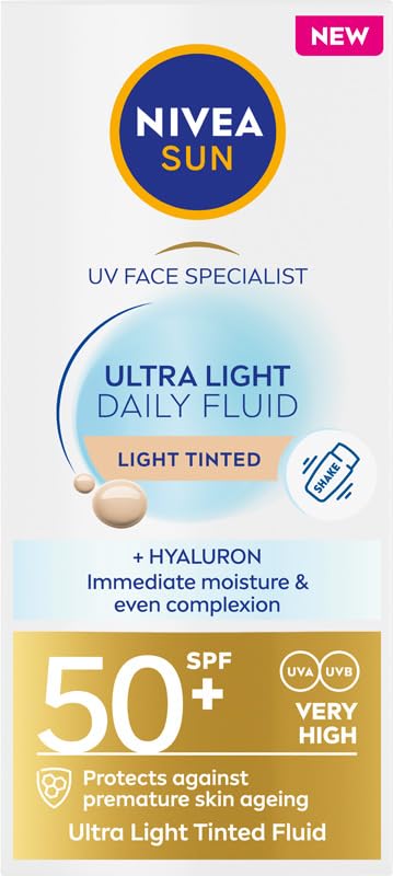 NIVEA SUN Ultra Light Daily Fluid LIGHT Tinted SPF50+ 40ml