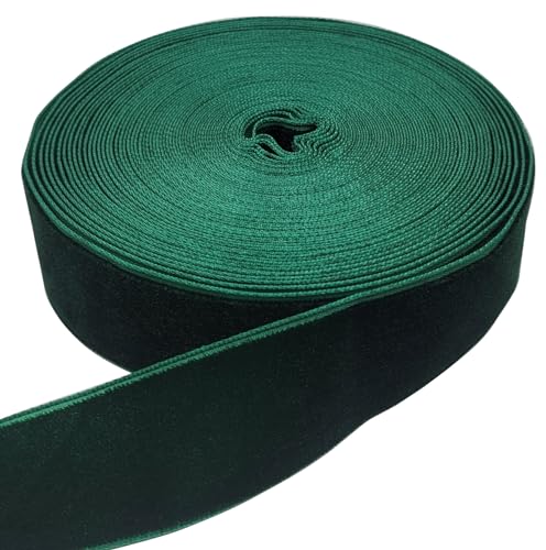 Image of 10 Yards Velvet Ribbon Spool (Dark Green, 1 inch)