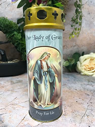 Our Lady of The Miraculous Grave Candle Windproof Cap Prayer Religious Graveside