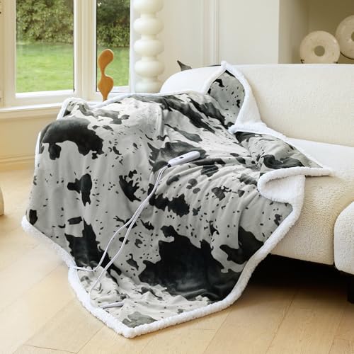 Image of Heated Blanket Throw Blanket - Fast Heating Electric Blanket, Soft Flannel Heated Throw with 4 Time Settings,10 Heating Settings, Warm Gifts for Women & Mom & Grandma