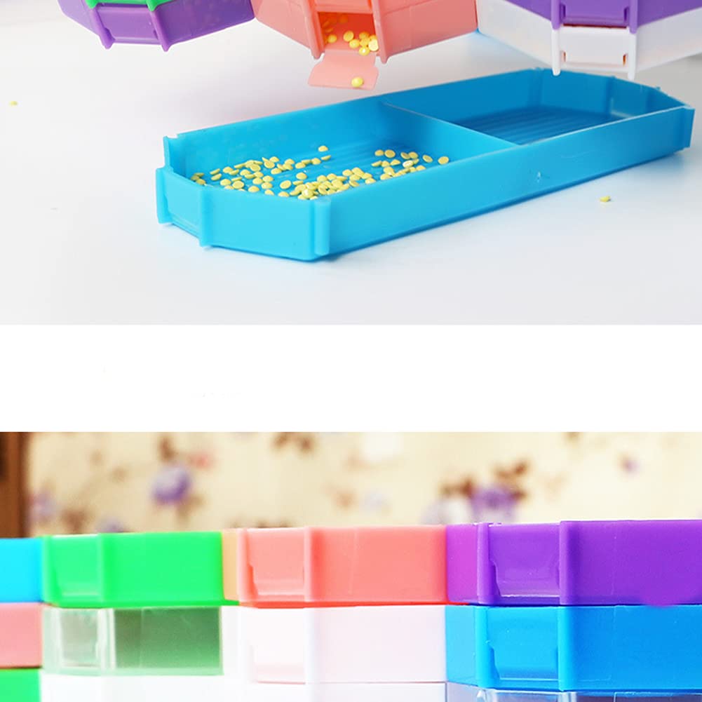 6 Rechteckige Diamant-Malerei-Tabletts – Sortierschalen Für DIY Perlen, Strass & Bastelbedarf, Blau