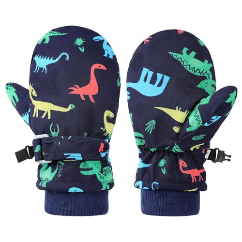 Winter Kids Waterproof Gloves for Boys Fleece Lined Warm Mittens for Baby Toddler Ski Toddler Baby Mittens