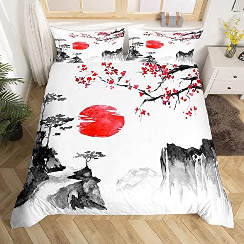 Loussiesd Rainbow Bedding Set for Girls Colorful Stripes Design Duvet Cover Red Orange Yellow Green Blue Purple Bedclothes Single Children Teens 1 Duvet Cover with 1 Pillowcase, Soft Microfiber