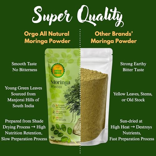 Image of Moringa Powder 200 g, Certified Drumstick Leaf, Pure Murungai Keerai, Munagaku, Sahjan Leaves, Fresh Moringa Leaves Powder for Eating, Hair, Kids, Baby (100g, Pack of 2)