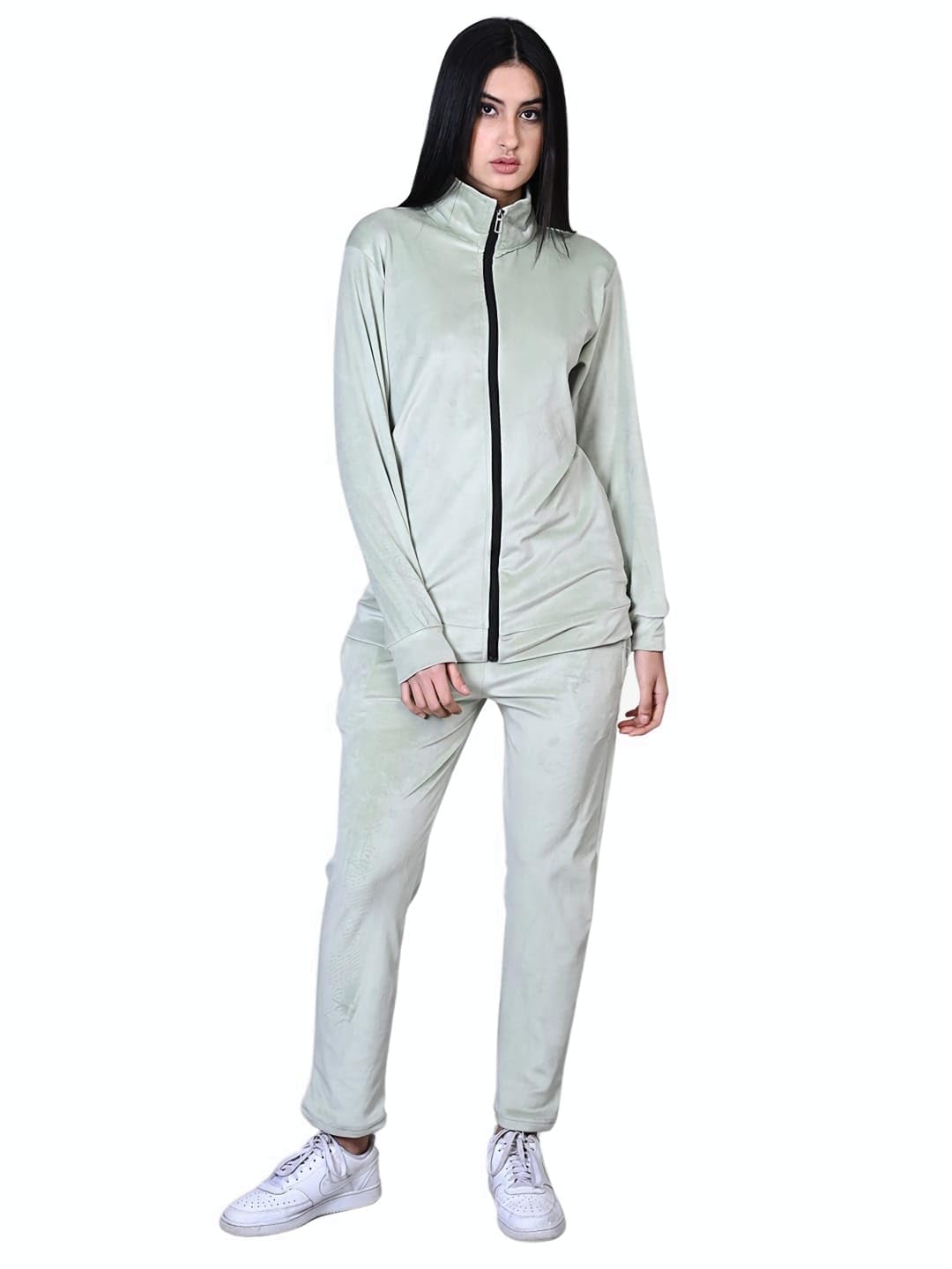Velvet Track Suit (IN, Alpha, M, Regular, MInty Green)-image-41