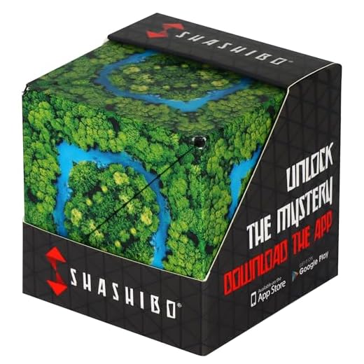 SHASHIBO Formwechsel-Box – Preisgekrönter, patentierter Zappelwürfel mit 36 Seltenerdmagneten – lässt Sich in über 70 Formen verwandeln (Wild Series - Jungle)