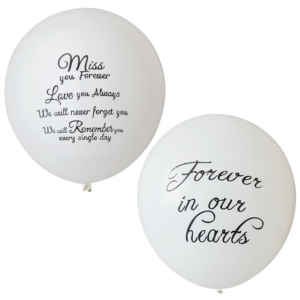 We Will Miss You Balloons, 15 Pieces White, We Will Never Forget You, Love You Always, Miss You Forever Memorial Balloons, Decorations - Image 2