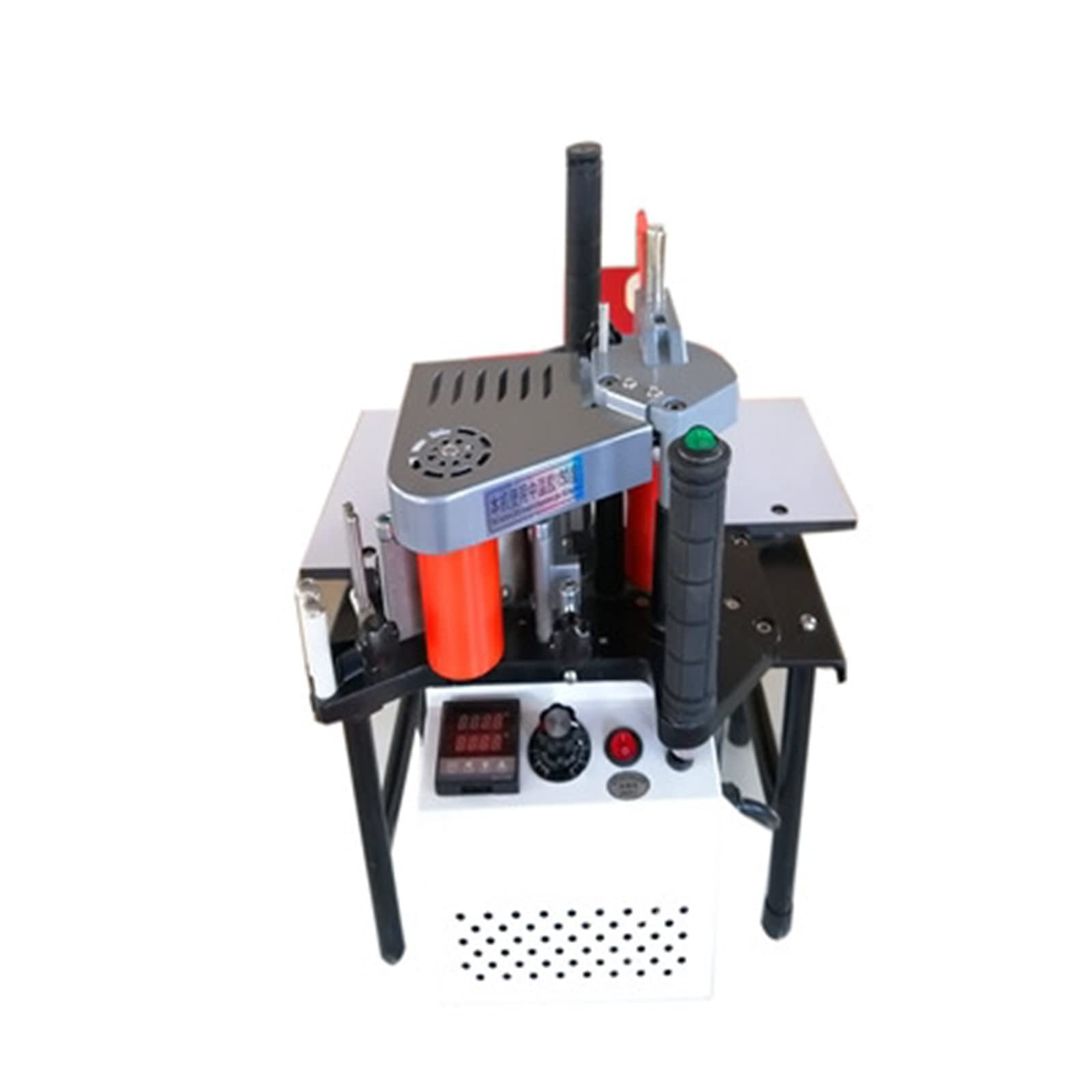 Lpuhhda 1200W 1.2Kw Woodworking Portable Edge Banding Machine Wood Pvc Manual Edge Bander Double Side Gluing(1200W)