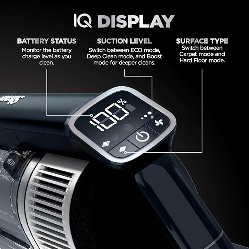 Image of Shark Vertex Pro Cordless Vacuum Cleaner with HEPA Filter, Lightweight, Portable, Removable Handheld, Self Cleaning DuoClean PowerFins, 120-min Runtime, IQ Display, Black /Silver, IZ682H