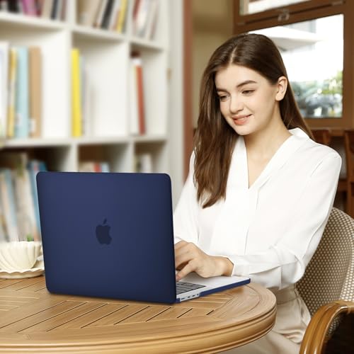 Image of MOSISO Compatible with MacBook Pro 14 inch Case 2025 2024 2023 2022 2021 M5 M4 M3 M2 M1 A3434 A3112 A3185 A3401 A2918 A2992 A2779 A2442, Hard Shell&Keyboard Cover&Screen Film&Pouch,Navy Blue