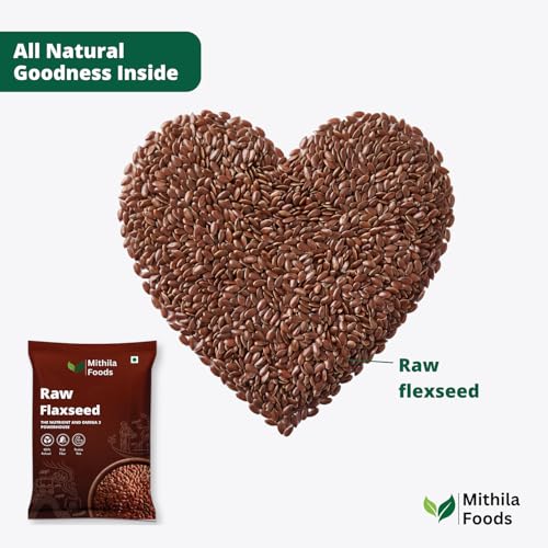 Image of MITHILA FOODS 500g Premium Flax Seeds | Alsi Beej for Weight Loss, Hair Growth & Skin Care | High Protein, Omega 3 & Fibre Rich | Authentic Superfood from Bihar for Healthy Living & Daily Energy