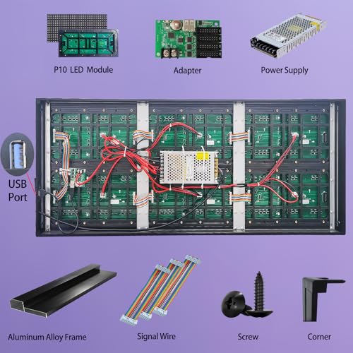 Image of Outdoor P10 LED Scrolling Programmable Sign 77 inchx14 inch, Bright High Visibility Digital Led Signage Displays, Message Signs for Business, Restaurant, Window Shop