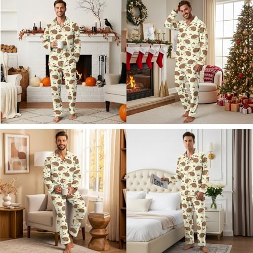 Matching Couples Pajamas Long Sleeve Sleepwear Matching Pj Sets for Women Men3