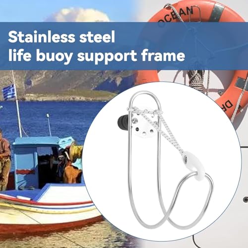 Support de bouée de sauvetage orientable en inox robuste pour balcon de bateau