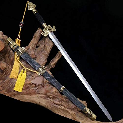 GLW Sword Ming Dynasty Officials Battle Sword Steel Blade Sharp Genuine Ray Skin Saya#1848