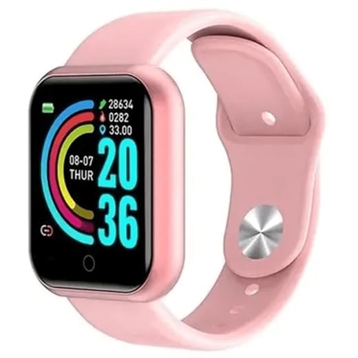 Smartwatch D20/Y68 Notificações Controle de Música Dados corporais Tela de 1,3 Polegadas (Rosa)