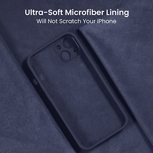 Image of FireNova Designed for iPhone 14 Case, Silicone Upgraded [Camera Protection] Phone Case, Soft Anti-Scratch Microfiber Lining Inside, 6.1 inch, Navy Blue