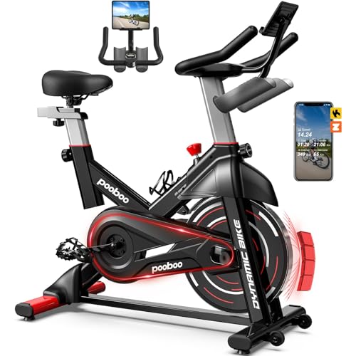 Image of Exercise Bike,Stationary Bike for Home,Magnetic Indoor App Cycling Bike | Low Noise Workout Bike with Exclusive App,Tablet Mount and Fitness Courses for Weight Loss,Adjustable,350lbs Weight Capacity