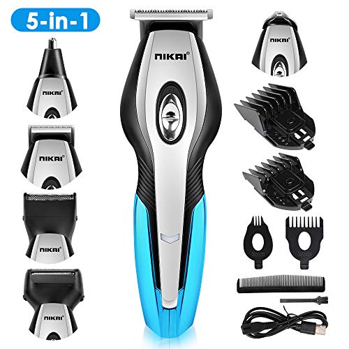 DEKINMAX Cortapelos Profesional Hombre Barbero Electrico Recortador de Barba y Precisión Cortadora de Pelo Recargable 5 en 1 (03)