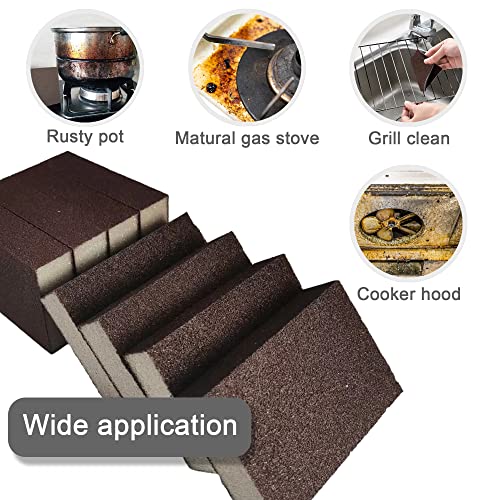 Krisler 8Pc Carborundum Sponge Nano Emery Sponges Caspian Stone Pot Clean Brush Rust Eraser Grit Scouring Pads Pot Cleaning Pads With Carborundum Washing Kitchen Cleaner Tool(Thickness-1Inch) #TOP2