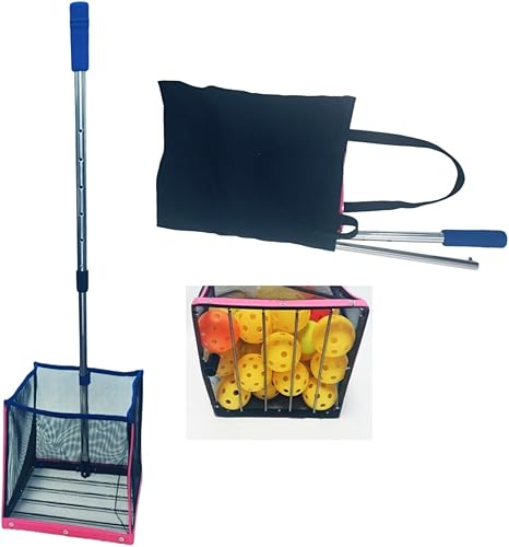 35 Pickleball Pick Up Coleccionador de pelotas de béisbol, cesta de tolva contenedor para recolección y almacenamiento, herramienta de entrenamiento