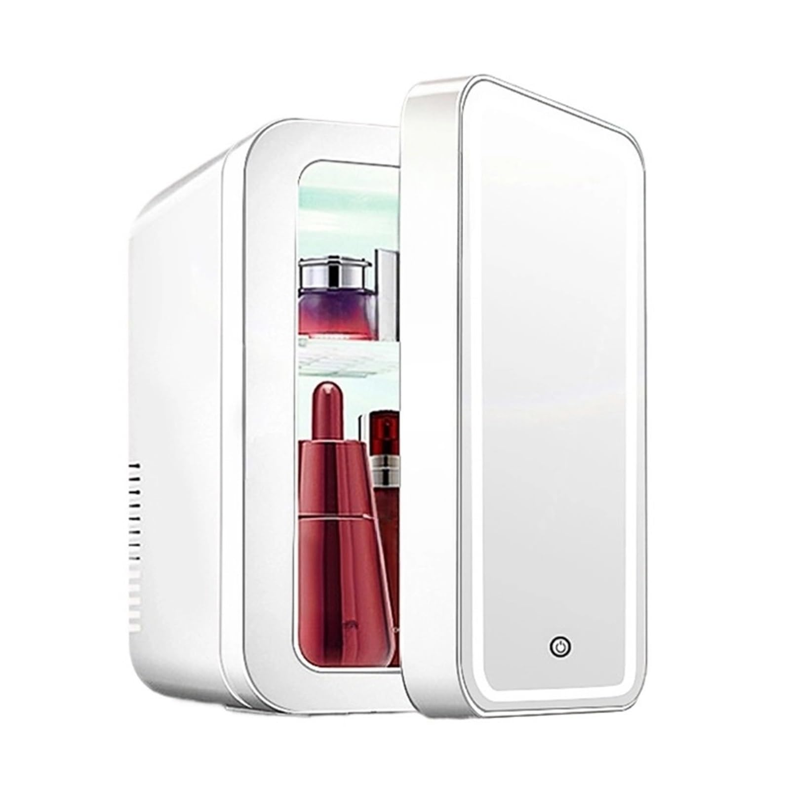 Mini refrigerador de Maquillaje de 4L con Espejo de luz LED, refrigerador portátil for Almacenamiento de cosméticos, Mantiene la frescura for el hogar y el automóvil, Uso Dual.