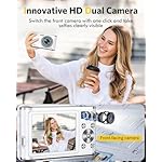 Digital Camera, Auto Focus 4K Vlogging Camera with FHD Dual Lens 48MP 16X Digital Zoom with 32GB Card, YouTube Portable Compact Point and Shoot Cameras for Teens Beginner Adult,2 Batteries,White - Image 2