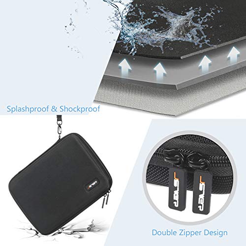 Compact Electronics Organizer, Cable Organizer, JSVER Cable Organizer Bag, Electronic Organizer Hard Travel case for Cables, USB Flash Drive, Phone, USB, SD Card, Power Bank, 2.5" Hard disks (Black)