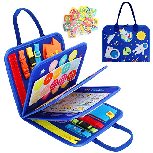 Bubuyun Busy Board Montessori pour Enfants, Busy Board Jeu Educatif Planche Montessori Jeux Montessori 1-4 an Jouet Éducatif Apprendre Compétences de Vie Jouets éducatifs pour Garcon Fille Bébé Cover