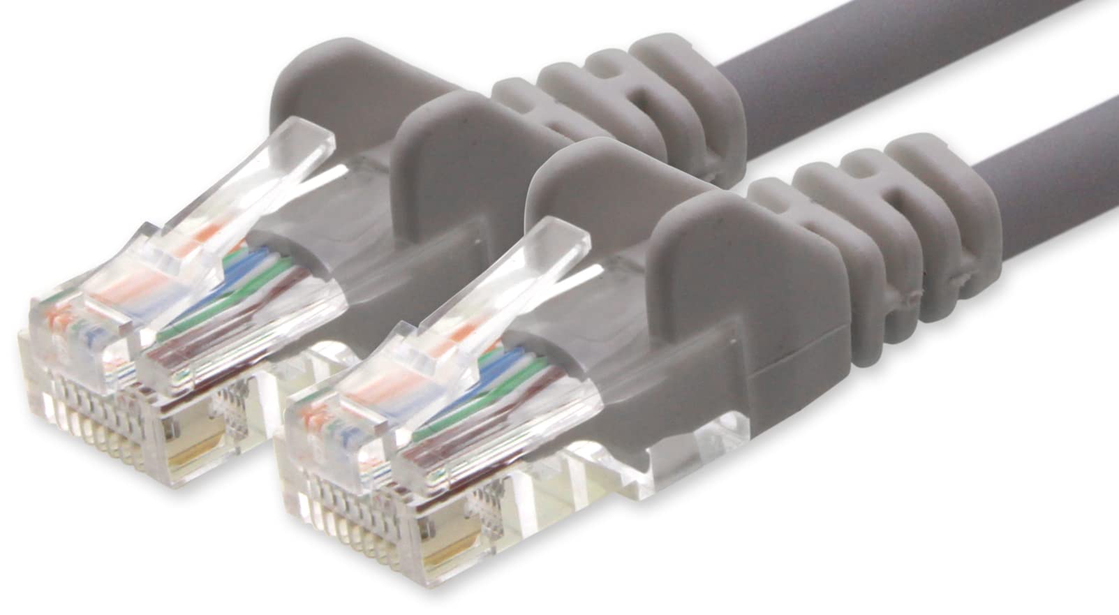 1aTTack.de Netzwerkkabel Cat.6 - grau - 1x - 2m - CAT6 Ethernet Kabel Lankabel 1000 Mbits Patchkabel