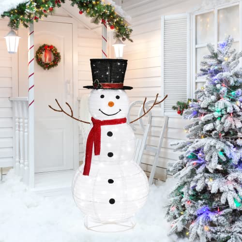 Bonnlo 122cm LED Schneemann Deko, Weihnachtsdeko Aussen & Innen,...