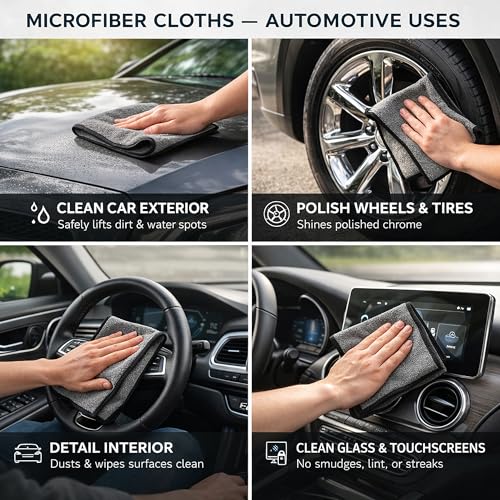 Image of Cutting EDGE 500 GSM Car Microfiber Cloth, 70x30 cm, Dark Grey (Set of 2)