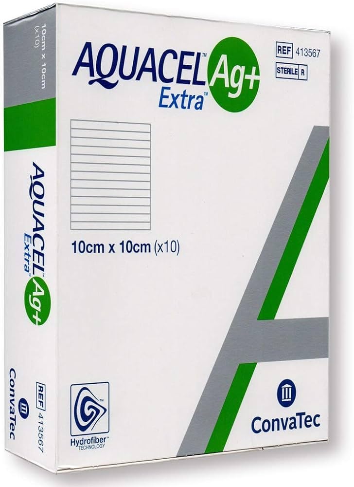 Convatec D013600 Aquacel Ag Extra Hydrofiber Medicazione, 10 X 10 Cm, Confezione Da 10 - 4
