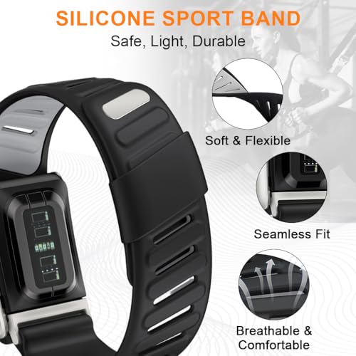 Image of ZORBES Silicone Sport Band Compatible with Whoop 5.0 Band Strap Men Women, Breathable Sport Adjustable Waterproof Replacement Wristbands Straps for Whoop 5.0 Silicone Band