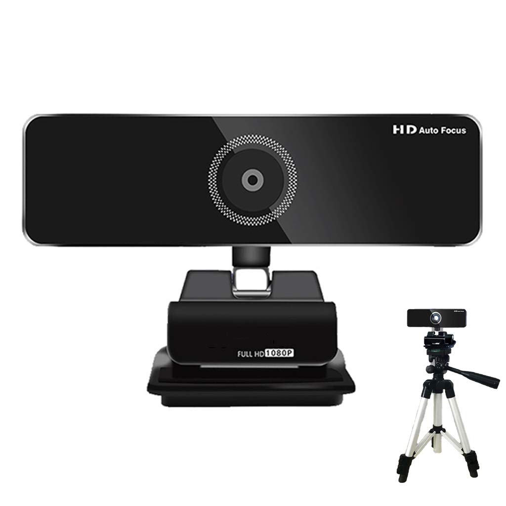 Cámara Web USB 1080P HD, Webcam Con Micrófono Incorporado, Doble Reducción De Ruido Micrófonos, For El Ordenador Portátil PC De Escritorio, For Videoconferencias, Videollamada ( Color : Black-tripod )