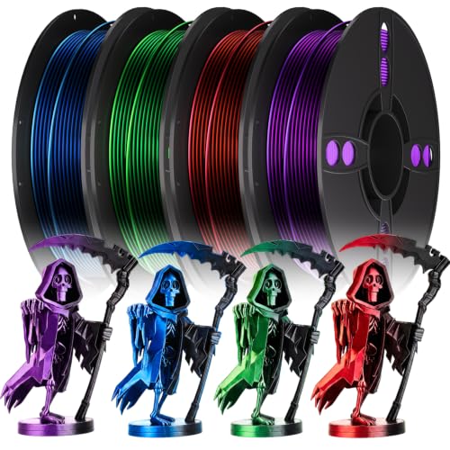 Image of Dual Color PLA Bundle 4pack 250g 3D Printer Filament Bundle Multicolor PLA