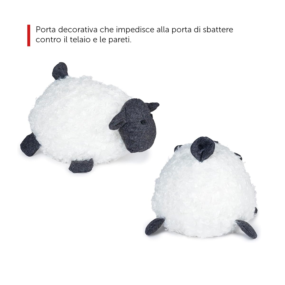 Fermaporta da Pavimento - Design Pecora - Fermatenda e Sostegno Decorativo - 240 x 160 x 145 mm - Riempimento di Sabbia - Resistente - REI