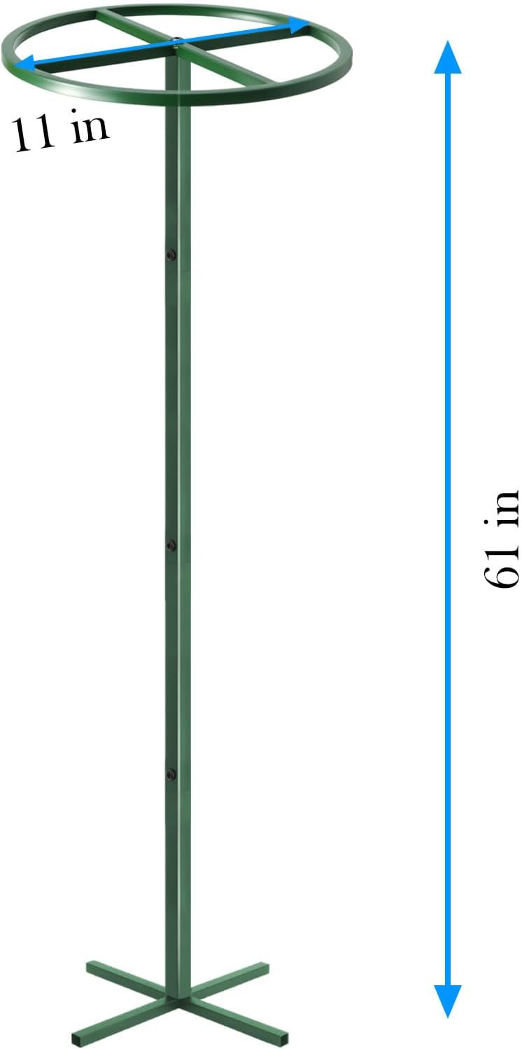 1 Pcs Adjustable Round Dragon Fruit Trellis,Durable Metal Plant Trellis Outdoor Climbing Plants Support Frame for Vertical Gardening Trees Cactus Green